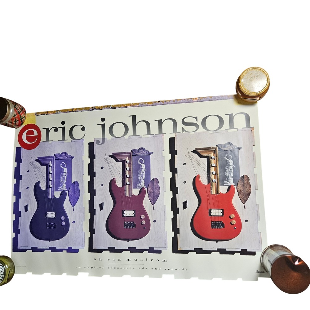 Eric Johnson Ah Via Musicom 1990‎ Promo Album Poster 24x36 Capitol Records Rock